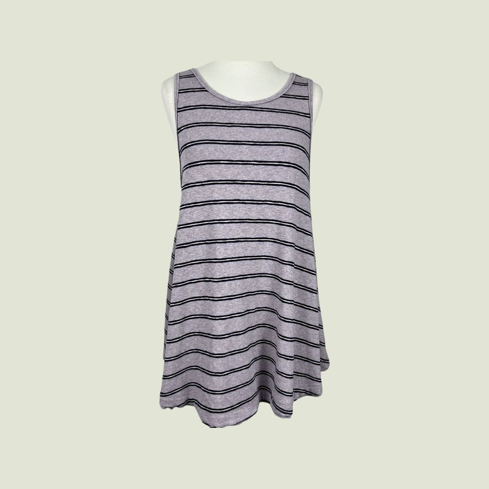 Free People Garden Stripe Purple Tunic Swing Tank Top Size Small - Picture 2 of 15
